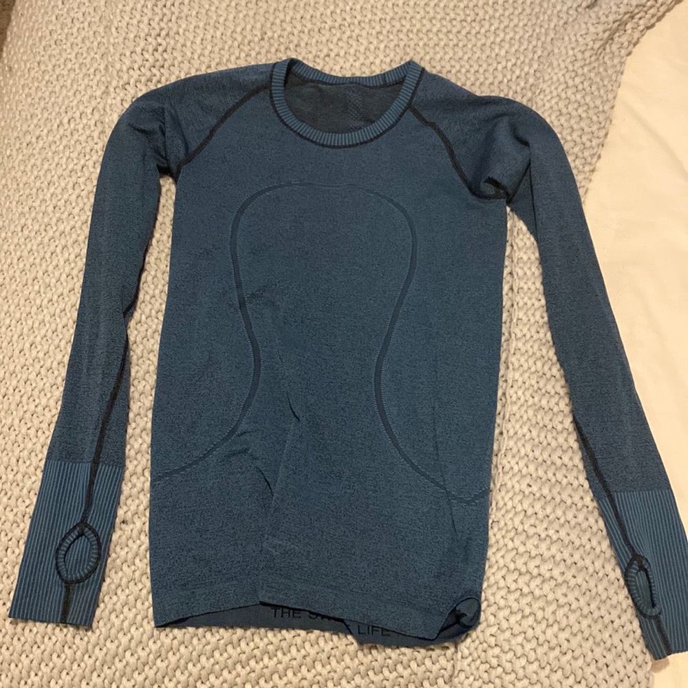 Teal lulu lemon exercise shirt!